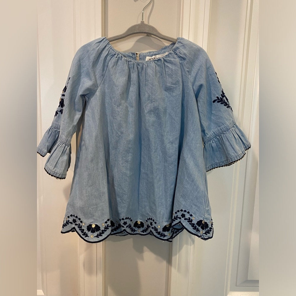 Denim Boho Girls Tunic Shirt 2T